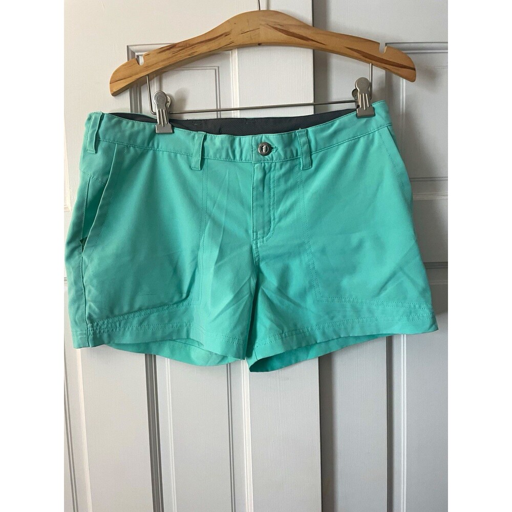 Patagonia Women's Quandary Hiking Shorts Mint Green Size 8 Utility Zip Pocket
